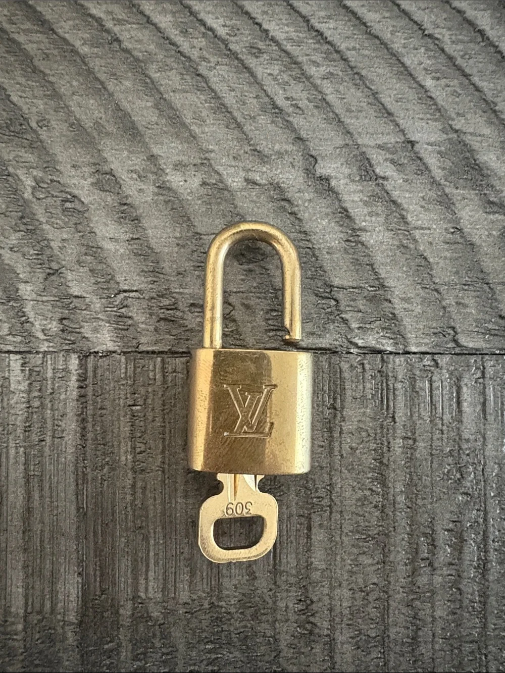 Louis Vuitton Gold-tone Padlock and Key Set 309